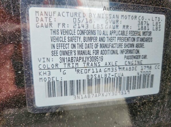 3N1AB7APXJY309519 2018 NISSAN SENTRA Black 
