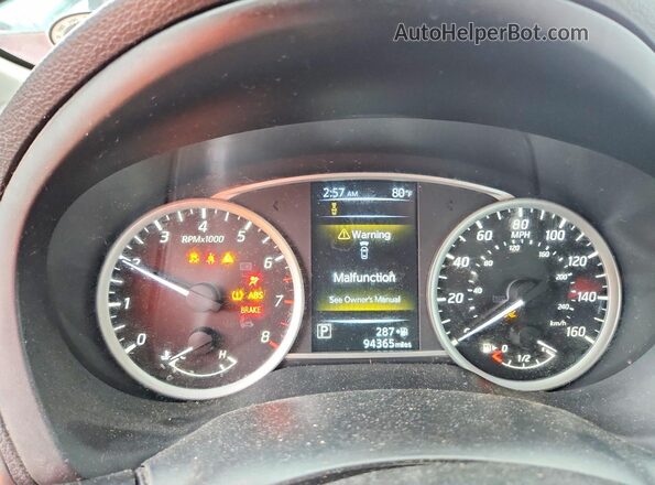 3N1AB7APXJY310038 2018 NISSAN SENTRA White Вид щитка приладів