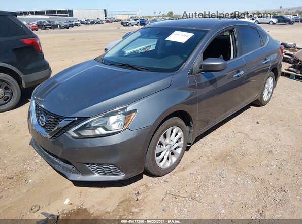 3N1AB7APXKY249260 2019 NISSAN SENTRA Gray Առջևի ձախ երեք քառորդ տեսարան