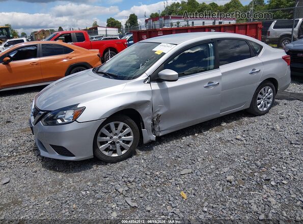 3N1AB7APXKY327312 2019 NISSAN SENTRA Серебряный Передняя левая четверть
