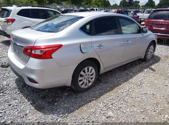 3N1AB7APXKY327312 2019 NISSAN SENTRA Серебряный Задняя правая четверть