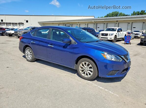 3N1AB7APXKY368894 2019 NISSAN SENTRA Синий Передняя правая четверть