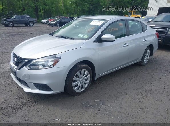 3N1AB7APXKY403983 2019 NISSAN SENTRA Серебряный Передняя левая четверть