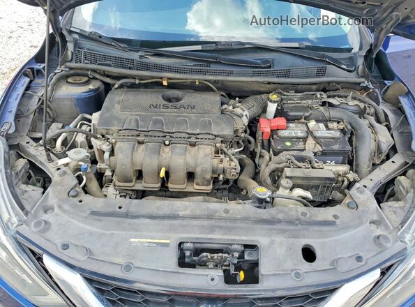 3N1AB7APXKY434926 2019 NISSAN SENTRA Blue Widok wnętrza z tyłu