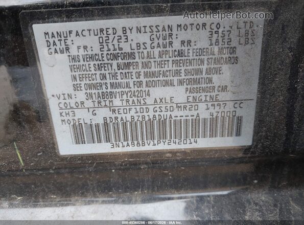 3N1AB8BV1PY242014 2023 NISSAN SENTRA Black Widok komory silnika