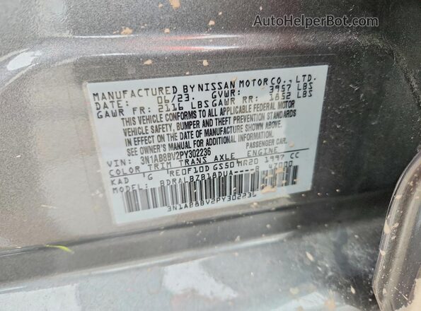 3N1AB8BV2PY302236 2023 NISSAN SENTRA Gray 