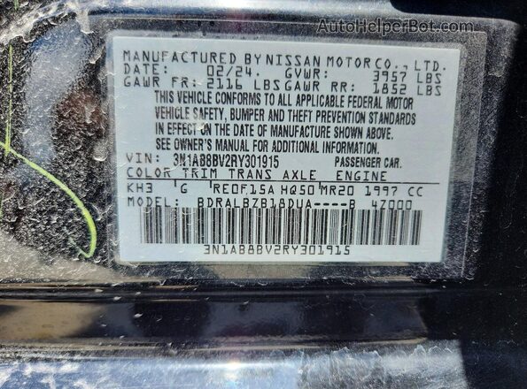 3N1AB8BV2RY301915 2024 NISSAN SENTRA Black 