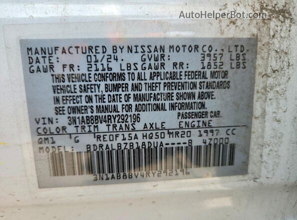 3N1AB8BV4RY292196 2024 NISSAN SENTRA White Вид підкапотного простору