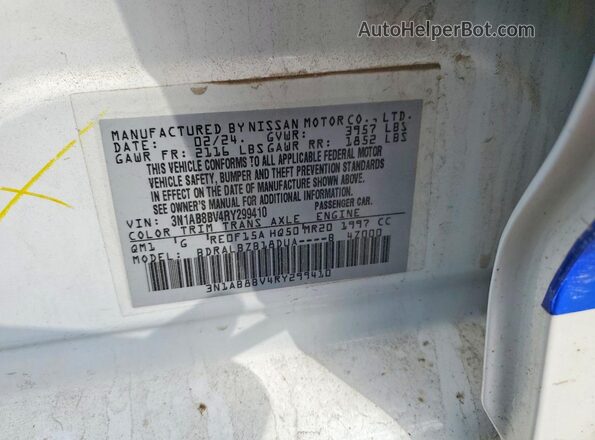 3N1AB8BV4RY299410 2024 NISSAN SENTRA White 