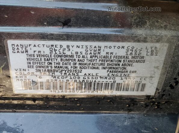 3N1AB8BV5PY297632 2023 NISSAN SENTRA Black Widok komory silnika