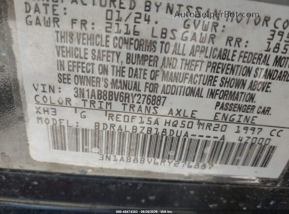 3N1AB8BV6RY276887 2024 NISSAN SENTRA Black Engine compartment view