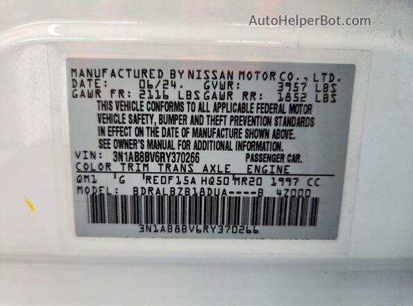 3N1AB8BV6RY370266 2024 NISSAN SENTRA White 