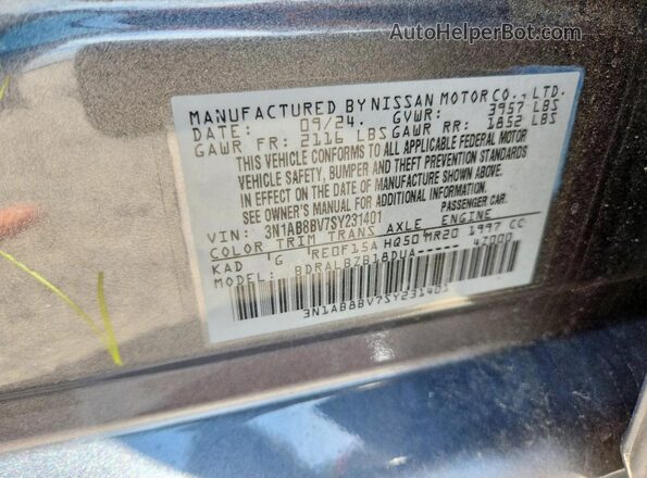 3N1AB8BV7SY231401 2025 NISSAN SENTRA Серый Вид подкапотного пространства