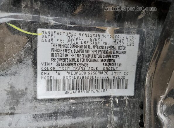 3N1AB8BV8MY292405 2021 NISSAN SENTRA Black ძრავის განყოფილების ხედი