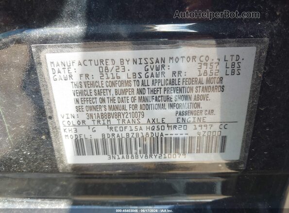 3N1AB8BV8RY210079 2024 NISSAN SENTRA Black Widok komory silnika