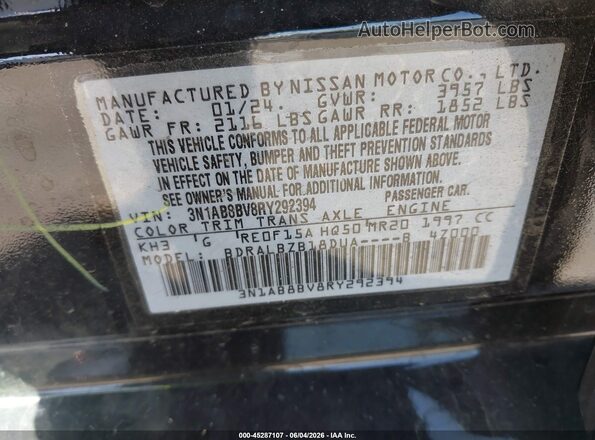 3N1AB8BV8RY292394 2024 NISSAN SENTRA Black Widok komory silnika