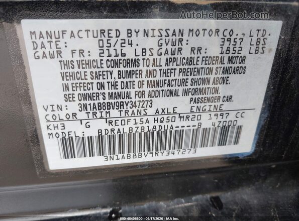 3N1AB8BV9RY347273 2024 NISSAN SENTRA Black 