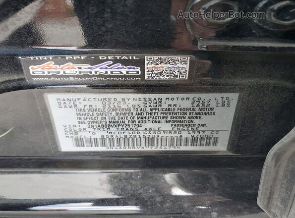 3N1AB8BVXPY251794 2023 NISSAN SENTRA Black ძრავის განყოფილების ხედი