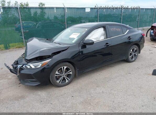 3N1AB8CV0NY210456 2022 NISSAN SENTRA Black Առջևի ձախ երեք քառորդ տեսարան