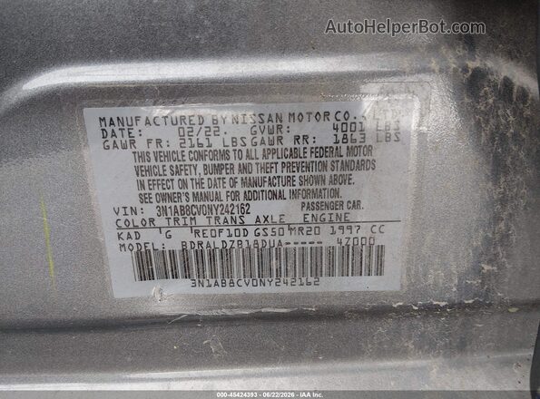 3N1AB8CV0NY242162 2022 NISSAN SENTRA Silver Widok komory silnika
