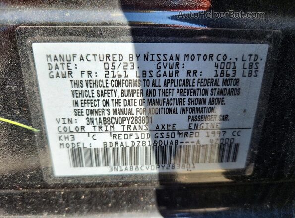 3N1AB8CV0PY283801 2023 NISSAN SENTRA Black Вид підкапотного простору