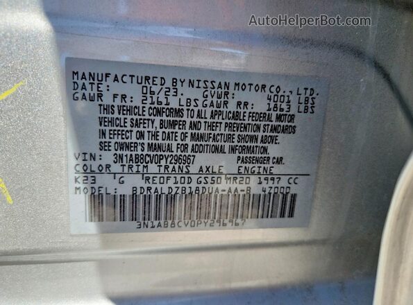 3N1AB8CV0PY296967 2023 NISSAN SENTRA Серебряный Вид подкапотного пространства