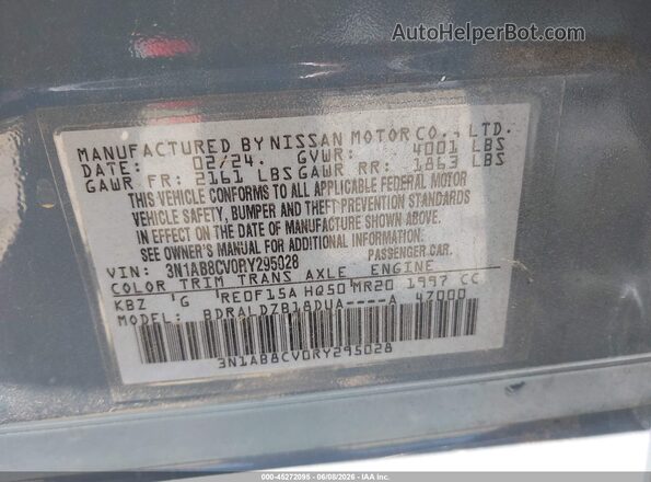 3N1AB8CV0RY295028 2024 NISSAN SENTRA Gray Widok komory silnika