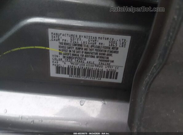 3N1AB8CV1PY252718 2023 NISSAN SENTRA Gray Շարժիչի բաժամունքի տեսք