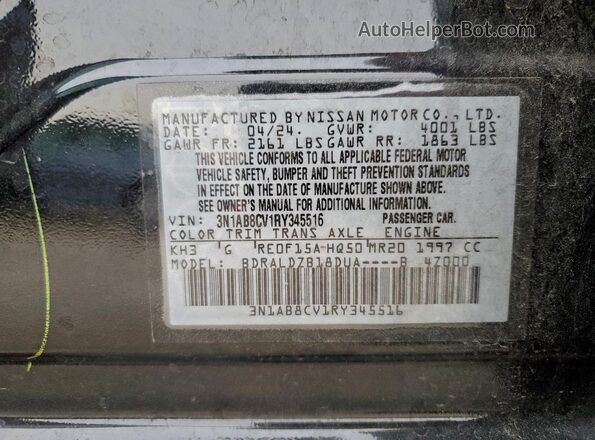 3N1AB8CV1RY345516 2024 NISSAN SENTRA Black ძრავის განყოფილების ხედი