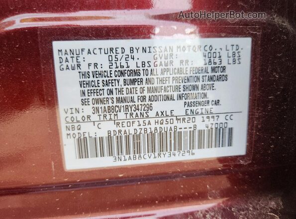 3N1AB8CV1RY347296 2024 NISSAN SENTRA Burgundy Вид підкапотного простору