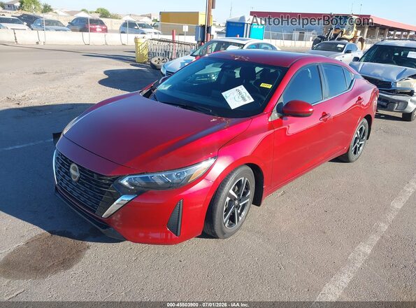 3N1AB8CV1SY245972 2025 NISSAN SENTRA Red Առջևի ձախ երեք քառորդ տեսարան