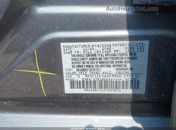 3N1AB8CV1SY257071 2025 NISSAN SENTRA Silver ძრავის განყოფილების ხედი