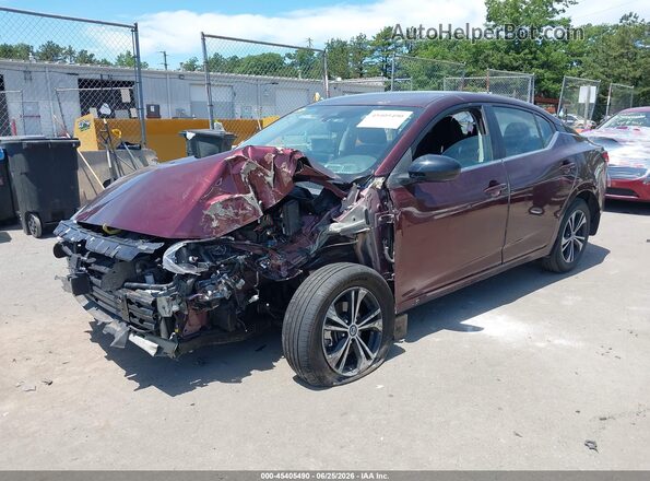 3N1AB8CV2NY207493 2022 NISSAN SENTRA Burgundy Front view