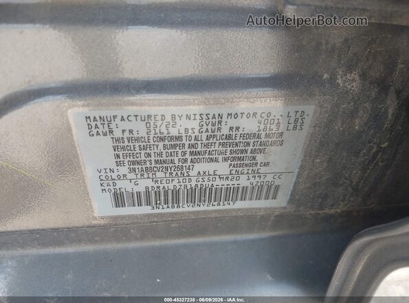 3N1AB8CV2NY268147 2022 NISSAN SENTRA Gray Vista del compartimento del motor