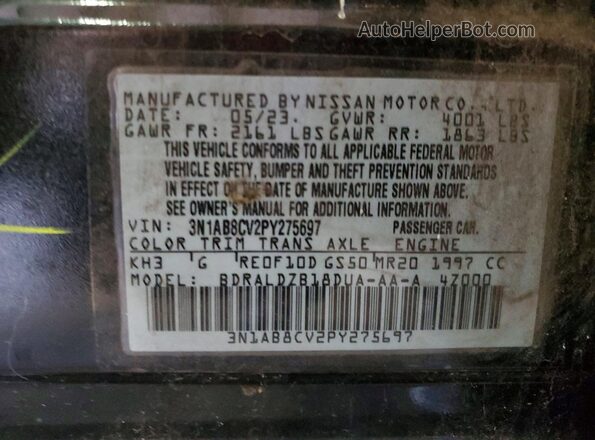 3N1AB8CV2PY275697 2023 NISSAN SENTRA Black 