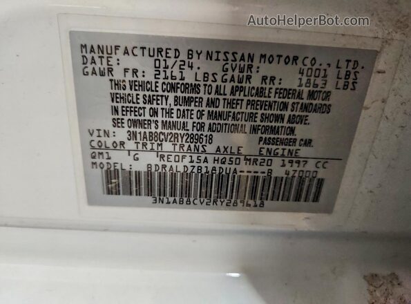 3N1AB8CV2RY289618 2024 NISSAN SENTRA White Вид підкапотного простору