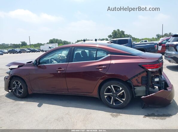 3N1AB8CV2SY341898 2025 NISSAN SENTRA Burgundy Widok wnętrza 360 stopni