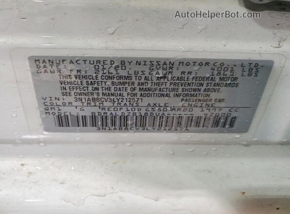 3N1AB8CV3LY212571 2020 NISSAN SENTRA White 