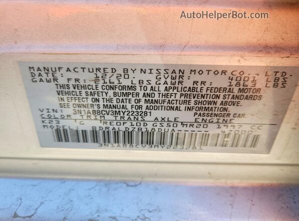 3N1AB8CV3MY223281 2021 NISSAN SENTRA Silver ძრავის განყოფილების ხედი