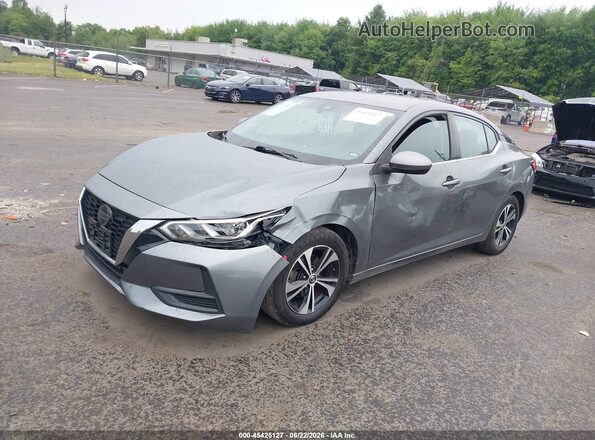 3N1AB8CV3MY236466 2021 NISSAN SENTRA Gray Առջևի ձախ երեք քառորդ տեսարան