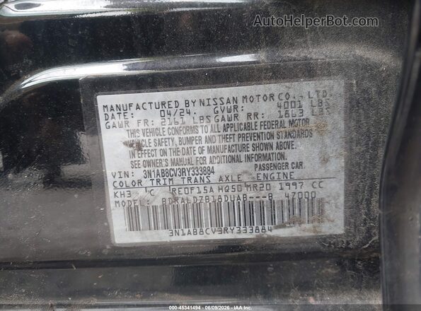 3N1AB8CV3RY333884 2024 NISSAN SENTRA Черный Вид подкапотного пространства