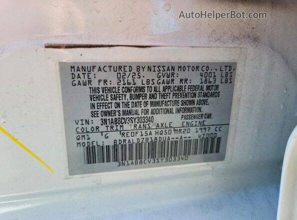 3N1AB8CV3SY303340 2025 NISSAN SENTRA Белый 