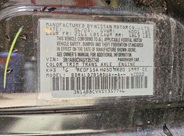 3N1AB8CV4SY357746 2025 NISSAN SENTRA Black 