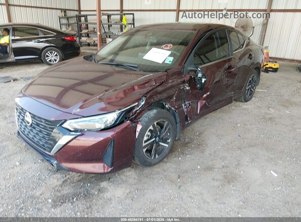 3N1AB8CV4SY363210 2025 NISSAN SENTRA Burgundy Առջևի ձախ երեք քառորդ տեսարան