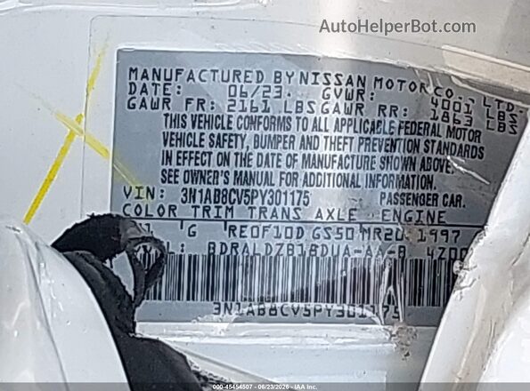 3N1AB8CV5PY301175 2023 NISSAN SENTRA Белый Вид подкапотного пространства
