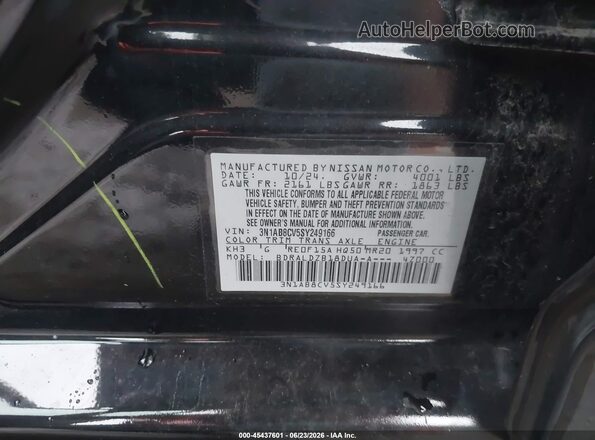 3N1AB8CV5SY249166 2025 NISSAN SENTRA Black Вид підкапотного простору