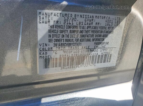 3N1AB8CV6MY227471 2021 NISSAN SENTRA Silver ძრავის განყოფილების ხედი