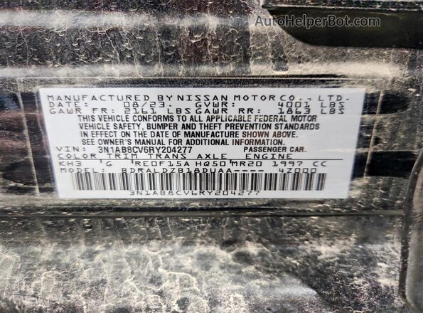 3N1AB8CV6RY204277 2024 NISSAN SENTRA Черный Вид наклейки с VIN-кодом