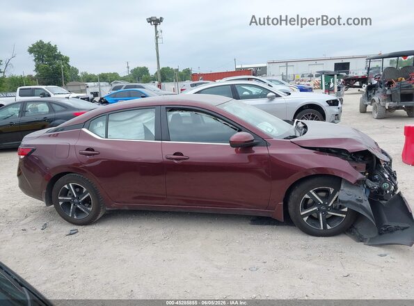 3N1AB8CV6SY210988 2025 NISSAN SENTRA Maroon Instrument cluster view