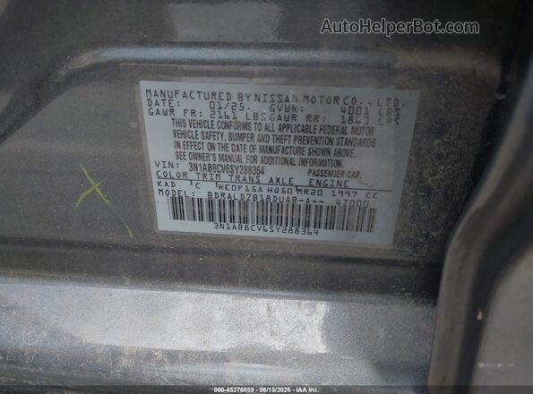 3N1AB8CV6SY288364 2025 NISSAN SENTRA Gray Engine compartment view